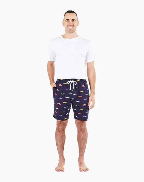 Vintage Cars | Navy | Men's Comfy Bamboo Sleep Short