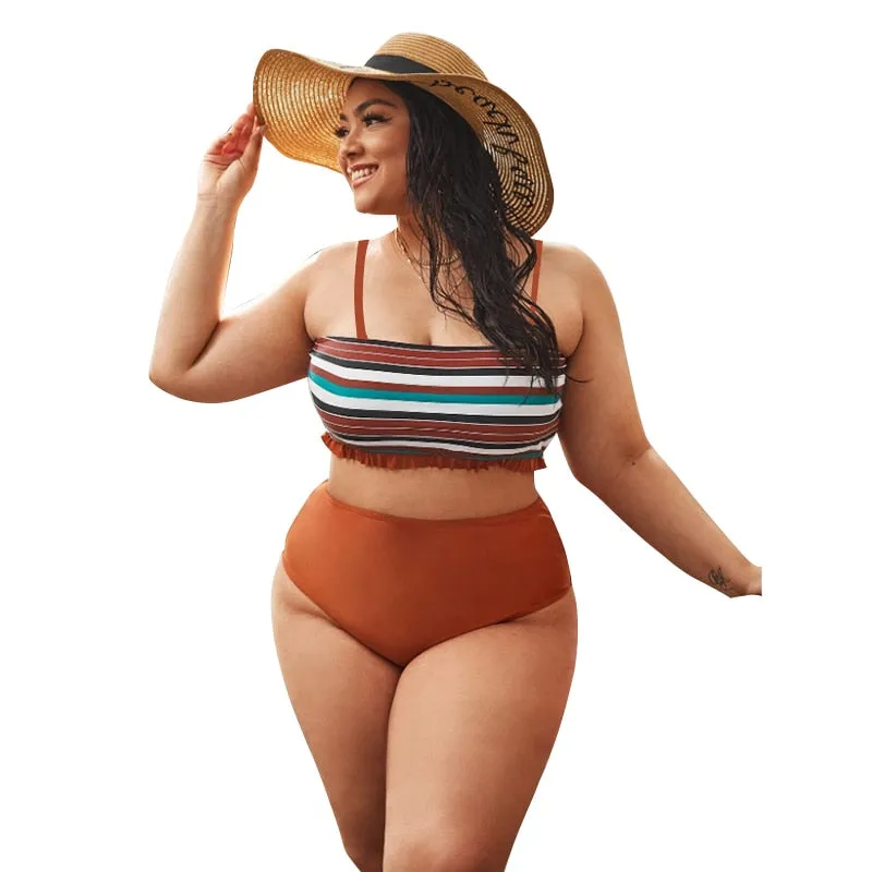 Women Push Up Bikinis Set Swimwear Plus Size High Waist Swimsuit Beachwear