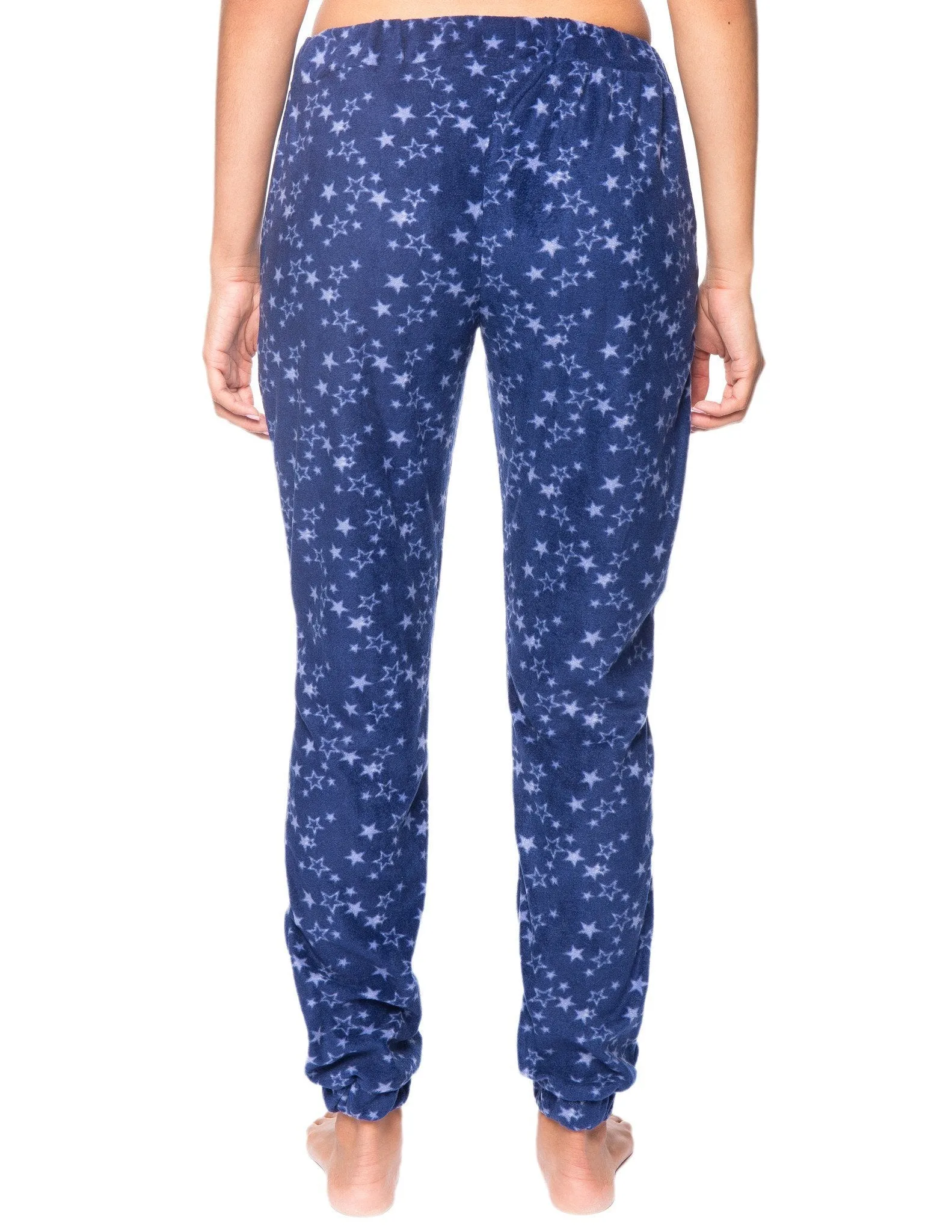 Women's Premium Microfleece Jogger Lounge Pant - Starry Nights Blue
