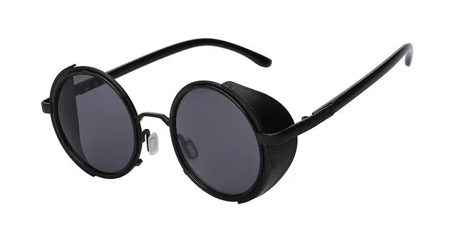 Xiu Sunglasses Steampunk Men Sunglass Round Metal Wrap Uv400